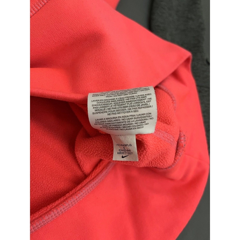 Nike‎ Womens Hoodie Size Small Neon Pink/ Gray Therma-Fit Athletic Sweater - Picture 7 of 12